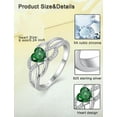 thumbnail image 2 of PYNZY Celtic Knot Rings Infinity Twisted Rings, 925 Sterling Silver Heart Statement Rings Emerald Birthstones Jewelry for Women and Mother Day Gift Size 8, 2 of 6