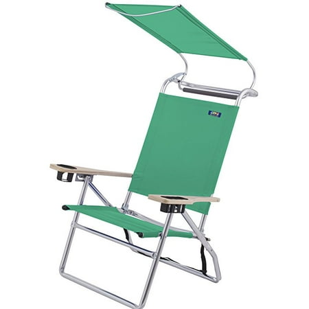 Deluxe 4 Position Aluminum High Seat Canopy Chair Mint Green Pkg 1
