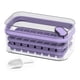 thumbnail image 1 of Bandeja para cubitos de hielo de doble capa, 64 unidades, para el hogar, prensa fácil de liberar, para congelador, color morado, 1 of 12