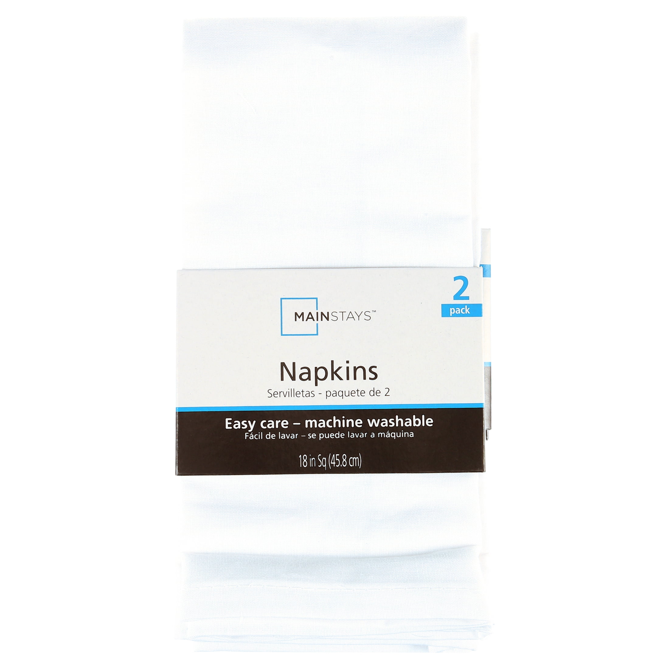 Mainstays Solid Fabric Napkin, Arctic White, Set of 12