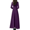 thumbnail image 4 of ZANZEA Womens Dresses O-Neck Evening Long Gowns Solid Color Dress, 4 of 4