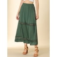 thumbnail image 5 of Allegra K Women's Long Skirts Elastic Waist Lace Insert A-Line Maxi Skirt, 5 of 6