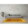 thumbnail image 3 of Ahgly Company Machine Washable Indoor Round Oriental Yellow Traditional Area Rugs, 3' Round, 3 of 4