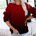 thumbnail image 4 of VANLOFE Women's Long Sleeve Sweatshirt Women's Tie-Dye Crewneck Sweatshirt Trendy Warm Sweatshirt for Women Wine Sweatshirt 2XL, 4 of 5