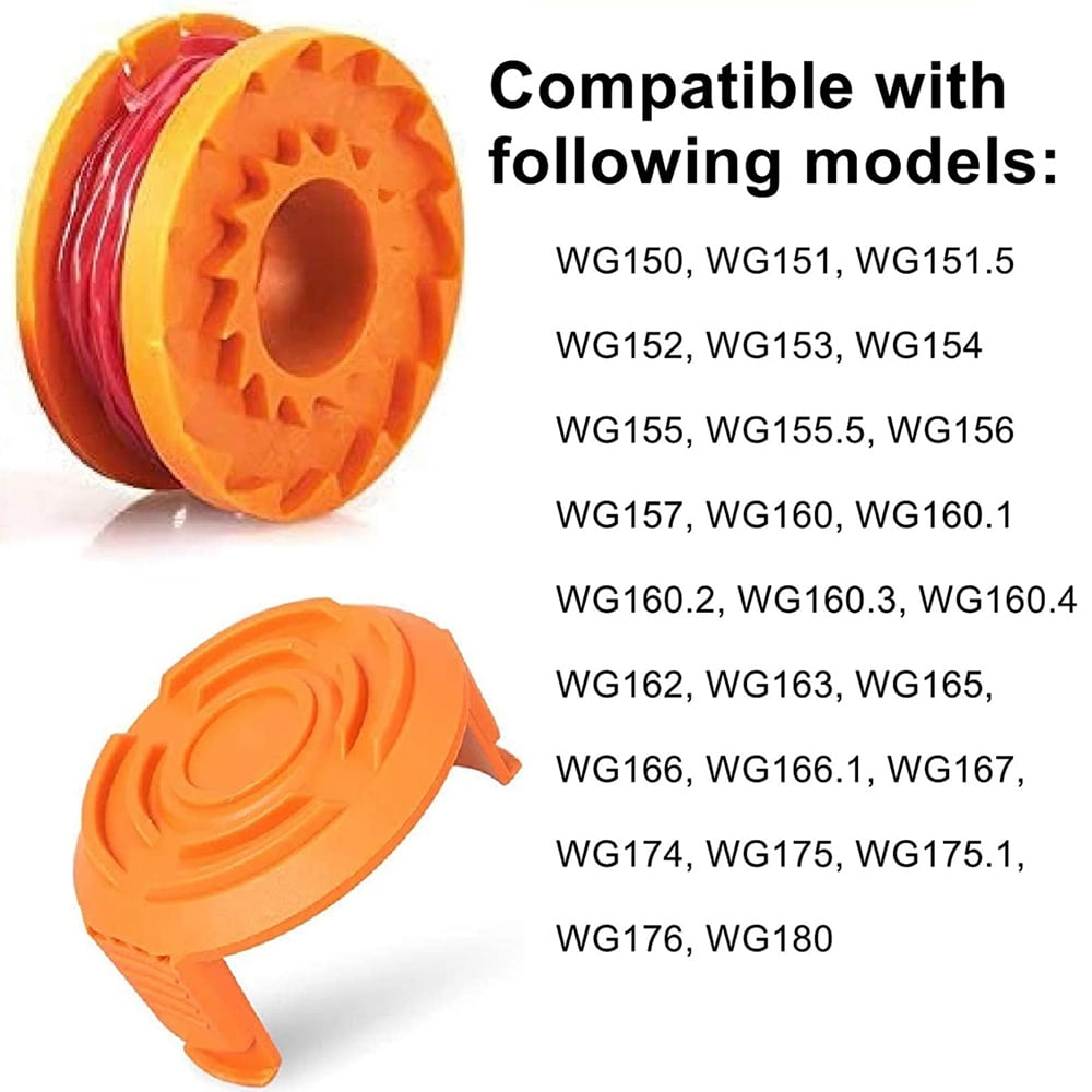 16 Pack Replacement Trimmer Line for Worx WA0010 WG180 WG163 WG175 Spools,10 Ft/0.065 Inch Trimmer String Refills Parts