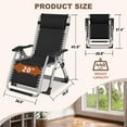 thumbnail image 4 of NAIZEA Zero Gravity Chair with Headrest Pillow Folding Recliner Foldable Lounge Chair for Poolside, Lawn and Patio, 4 of 9