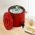thumbnail image 3 of 10L Red Insulated Beverage Dispenser Stainless Steel Insulated Bucket with Faucet Parties Outdoor Picnics Travels Cafes, 3 of 17