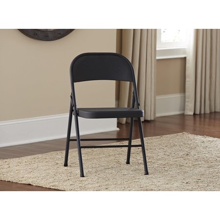 Cosco All Steel Folding Chair Black 4 Pack Walmart Com