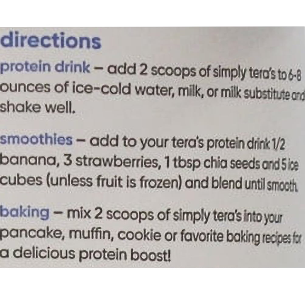 Tera's Whey Grass Fed Whey Protein Powder, Bourbon Vanilla, 21g Protein, 1.5 Lb