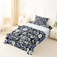 thumbnail image 5 of jejeloiu Sky Floral Twin Sheets For Girls,Soft Print Bedding,Black Blue Yellow,3 Pieces,1 Fitted Sheet and 1 Pillowcase, 5 of 6