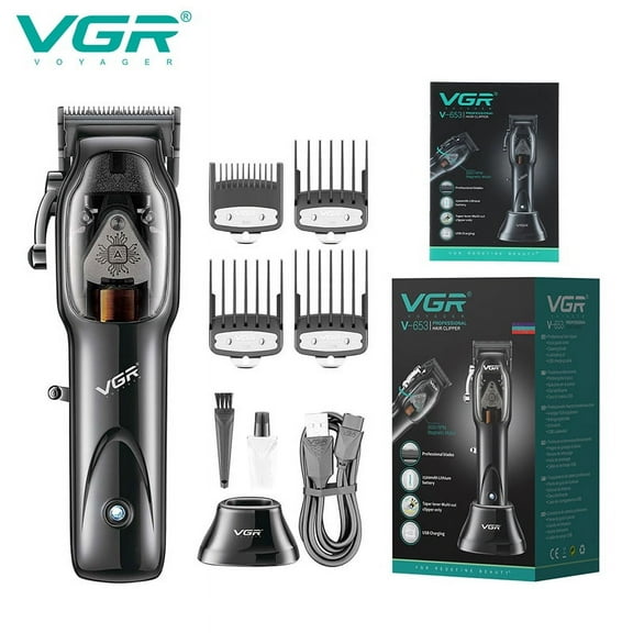 VGR Hair Clipper Professional Hair Cutting Machine Cordless Hair Trimmer Electric Barber Haircut Trimmer for Men V-653