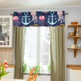 thumbnail image 3 of Yayeee Kitchen Valance Rod Pocket 54" x 18" Living Room Window Curtain, Blue Anchor, 3 of 6