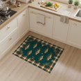 thumbnail image 2 of ODIKA 3'x5' Washable Throw Rug Cabin Bass Plaid Border Vintage Baits Lure Tackle Fish Fishing Refined for Entryway, Kitchen, Mudroom, Stain Resistant, Low Profile, Non-Slip, 2 of 7