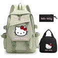 thumbnail image 1 of 3Pcs/set Hello Kitty Anime Backpack for Girl Boy Children Lunch Bags Student Teenager Bookbag Schoolbag Knapsack Women Rucksack, 1 of 5