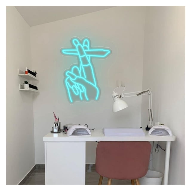 Letrero De Neón Para Decoración De Uñas, Ideal Para Salón De Belleza, Decoración De Pared Del Hogar, Con Luz Regulable De 38cmx50cm