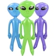thumbnail image 1 of 3 Inflatable Alien - Pack of 3 Jumbo - Green  Purple and Blue Inflate Martian Aliens Toy for  Ages  Great for Halloween Party Decorations and Birthday, 1 of 7