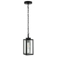 thumbnail image 2 of SAFAVIEH Clemens LED Matte Black Metal Pendant Light with Clear Shade, 2 of 6