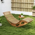 thumbnail image 2 of Topcobe Acacia Wood Patio Rocking Sun Lounger Chaise Lounge with Ergonomic Curved Seat, Modern Outdoor Furniture for Patio Backyard, Garden, 2 of 10