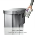 thumbnail image 4 of Simplehuman 58 Liter Rectangular Kitchen Step Can Dual Compartment Recycler, Brushed Stainless Steel, 4 of 9