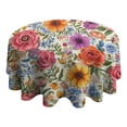 thumbnail image 4 of Pioneer Flower Floral Print Pattern Round Tablecloth 60"x60",Wrinkle Wipeable Table Cloth for Kitchen Dining Room Picnic Patio Party, 4 of 6