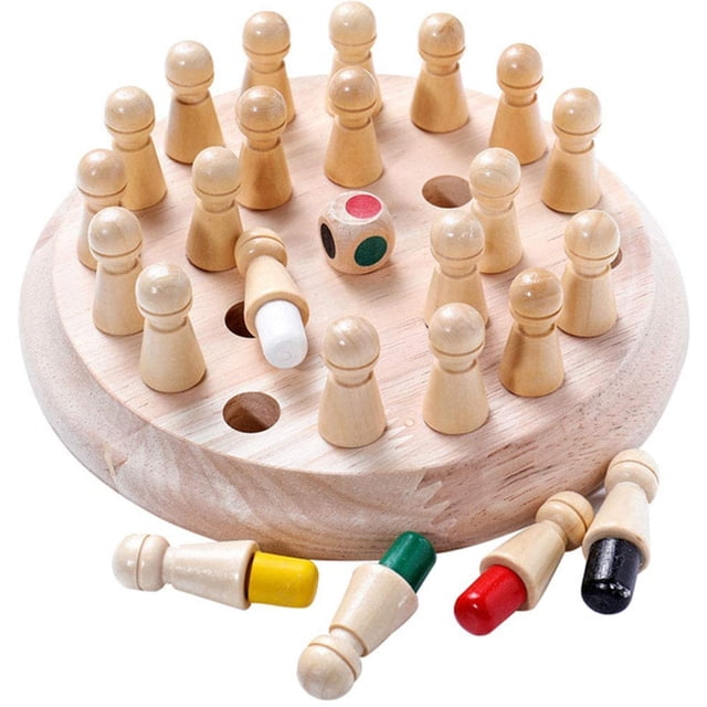 Juego de fiesta para niños, juego de ajedrez con memoria de madera, juego de mesa de bloques divertidos, juguetes educativos de habilidad cognitiva de Color para niños Xemadio LN-0161