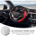 thumbnail image 4 of Car Steering Wheel Cover 15 inch Leather Breathable Non-Slip Wrap for SUV Truck Van Red, 4 of 5