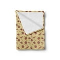 thumbnail image 2 of Ladybug Soft Flannel Fleece Blanket, Dragonflies Hearts and Flowers on Grunge Textured Backdrop Spring Theme, Cozy Plush for Indoor and Outdoor Use, 60" x 80", Dark Coral Sand Brown, by Ambesonne, 2 of 5