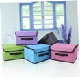 thumbnail image 6 of ELAYARD 1Set Clothes Storage Box Pink Foldable Organizer with Lid Breathable Material, 6 of 6