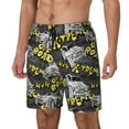 thumbnail image 1 of Cauagu White Retro Off-Road Vehicle Print Mens Swim Trunks Quick Dry Board Shorts Swim Shorts with Compression Liner Bathing Suits-Large, 1 of 6