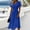 Blue, variant on Byworldtasic Dresses for Women Summer Short Sleeve Casual V-Neck Floral Party Dress with Pockets