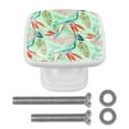 thumbnail image 1 of 4 Pieces Set Drawer Pulls Handle Square Wardrobe Cabinet Knobs with Stainless Steel Screws Furniture Kitchen Decor, 1 of 5