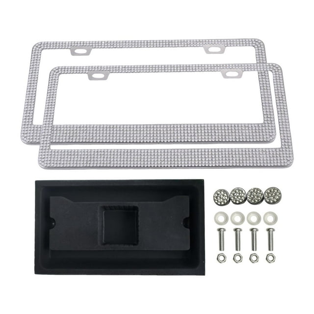 2 soportes para marco de matrícula de coche, accesorio de acero inoxidable de alto rendimiento Blanco