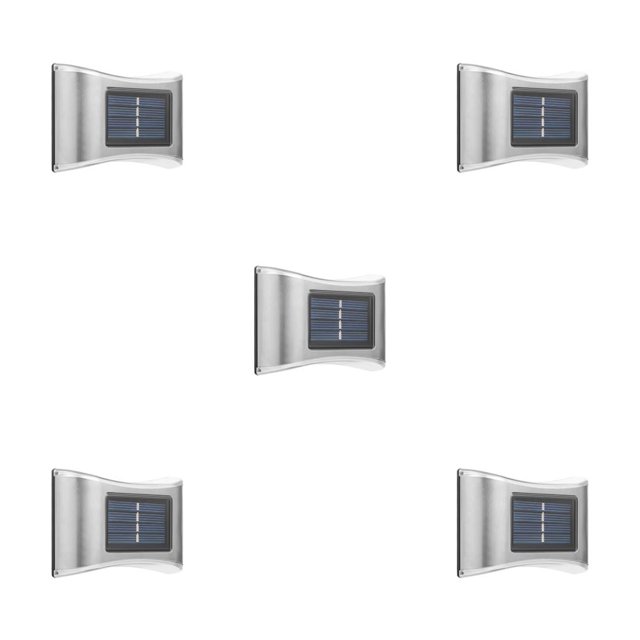 Moyic Panel solar Luces de pared para jardín al aire libre Recargable 6LED IP65 Lámparas de cerca impermeables Iluminación de patio Type2 NO2