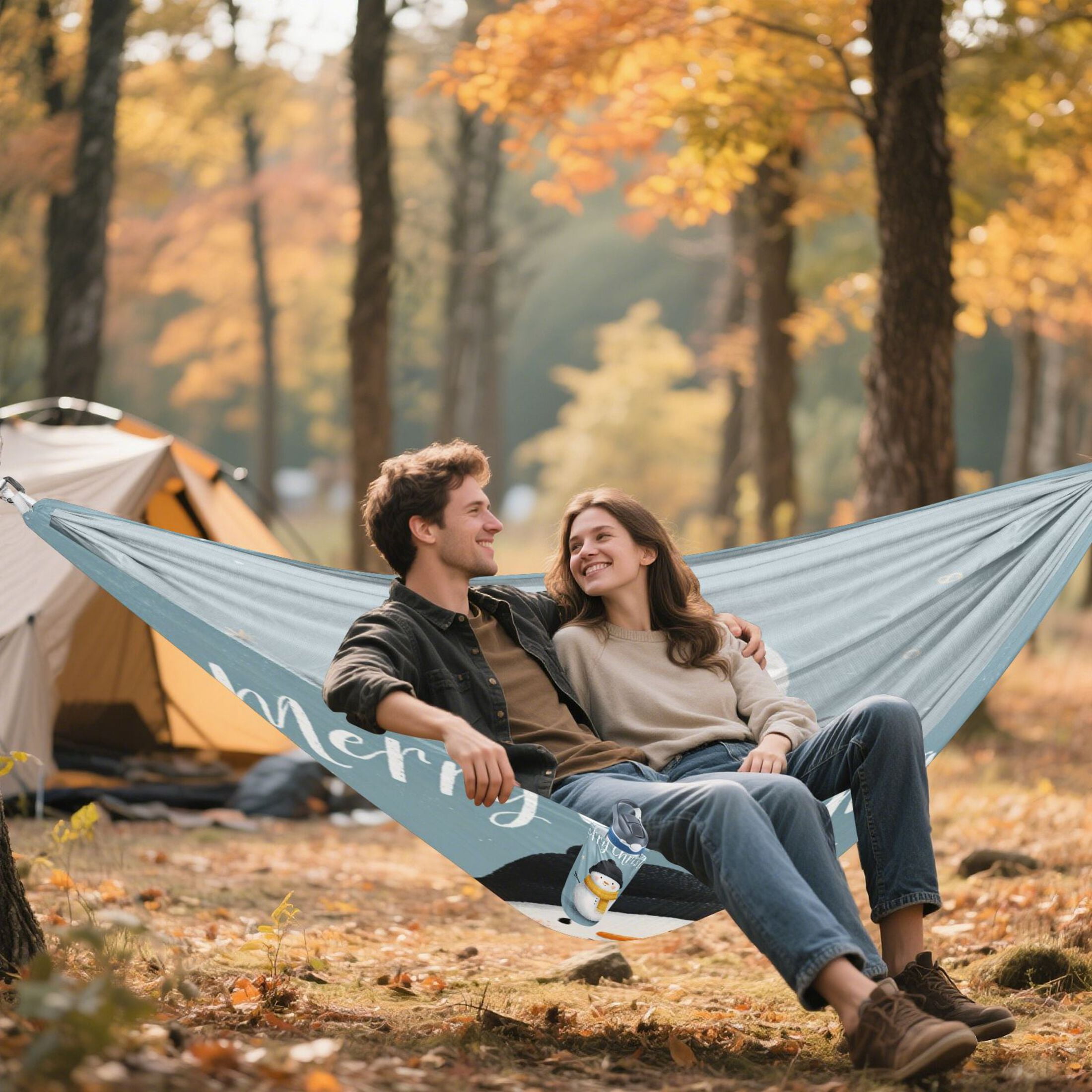 Hammock Camping Hammock Nylon Portable Hammock Travel Camping Hammock Cartoon Christmas Snowman