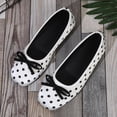 thumbnail image 6 of Bxsruta Polka Dot Bow Decor Ballet Flats for Women, Comfort Cotton Polyester Casual Slip on Shoes, 6 of 8