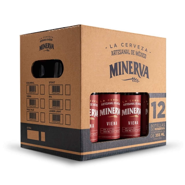 CERVEZA MINERVA | Cerveza Minerva Viena 12 Pack | 12 Cervezas Artesanales De 355 ml Cada Una | Cerveza Artesanal Viena | Sabor único y tostado | ¡La Cerveza Artesanal De M&eac