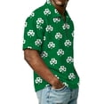 thumbnail image 4 of Men's St. Patrick's Day Shamrock Polo Shirt Short Sleeve Half Zip Casual Top, 4 of 9