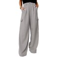 thumbnail image 1 of Pantalones cargo Dokotoo Lounge 2024 Fall Palazzo para mujer, color gris, 1 of 7
