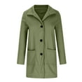 thumbnail image 6 of Felirenzacia Womens Notched Lapel Collar Pea Coat Winter Wool Blend Over Coats Long Jackets, 6 of 6