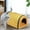 Yellow, variant on Cat Bed or Dog Bed,2 Ways to Use,Indoor Pet Cave Bed with Removable Curtain,Washable Double Sided Zipper Pet Mat,Dual Use Pet Bed, Can Be Half or Full Bed.
