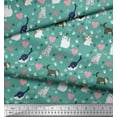 thumbnail image 2 of Soimoi Poly Georgette Fabric Heart,Footprint & Cat Animal Printed Fabric 1 Yard 42 Inch Wide, 2 of 3