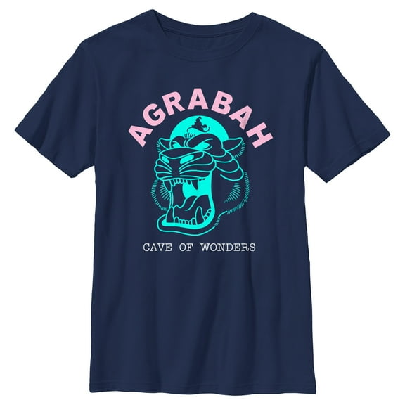 Boy's Aladdin Cave of Wonder Agrabah Graphic Tee Navy Blue X Small
