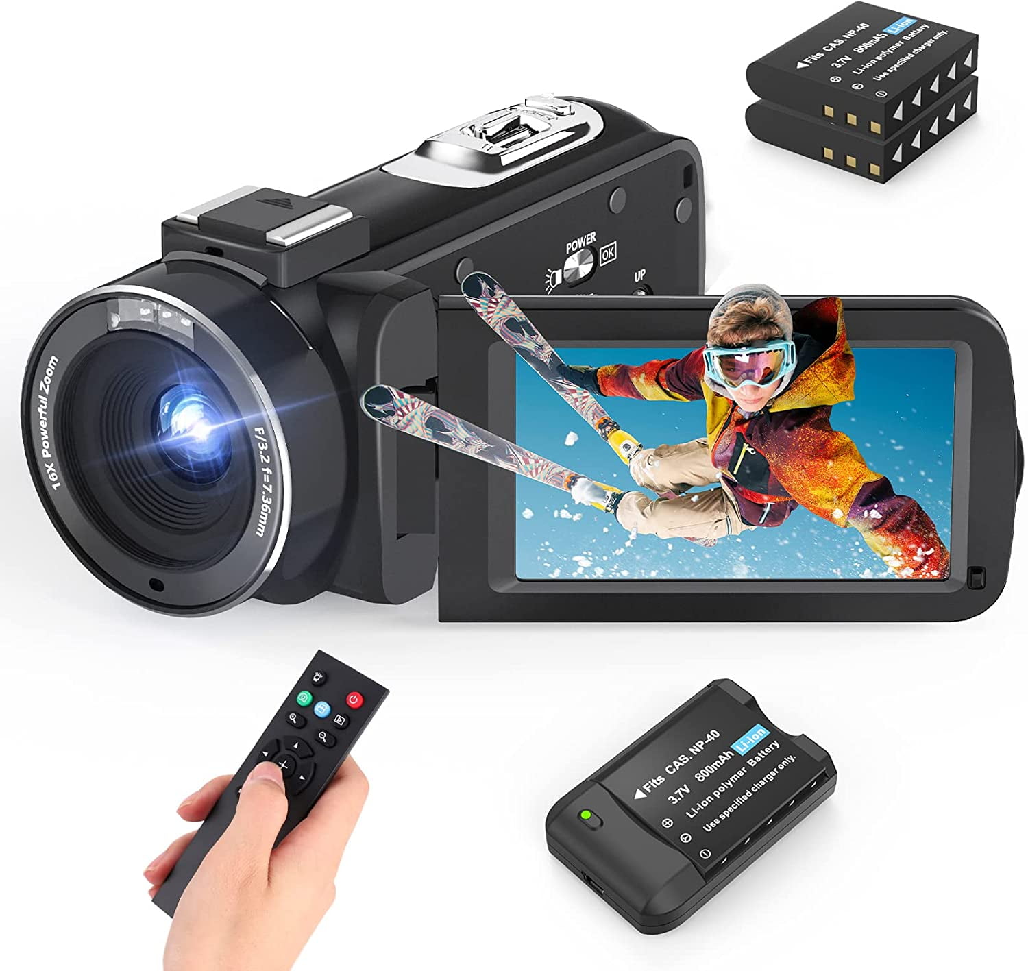 36MP Used Ultra HD 2.7K Video Camera/Camcorder 16x Digital Zoom Mini USB 