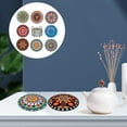 thumbnail image 3 of de 8 Posavasos para Bebidas, Posavasos Absorbentes con Soporte de Metal, Diseños de Mandala, Forma forma forma forma , Corcho Natural Respetuoso Macarena Posavasos de corcho con borde redondo, 3 of 8
