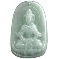 thumbnail image 4 of K-KED Natural Grade A Jade Jadeite Men Women Bless Lucky Lotus Guanyin Oblong Pendant, 4 of 7