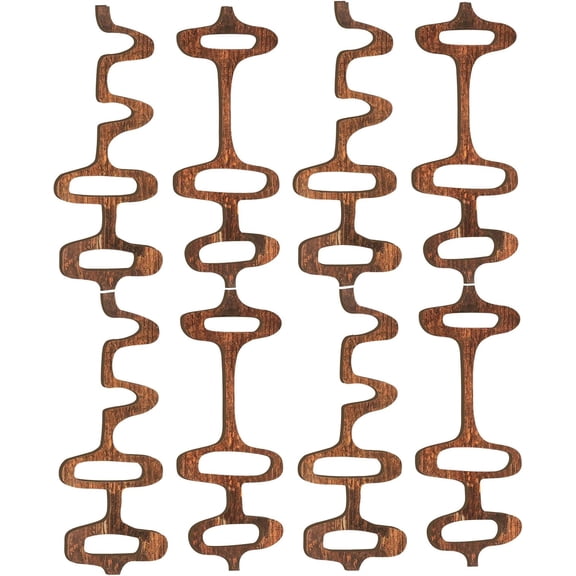 8 Pack Mid Century Modern Wall Decor 3D Large Wood Retro Elegance Art Elegance Abstract Geometric Wall Panels Sculpture for Interior Living Room Home Office Bedroom(Brown)