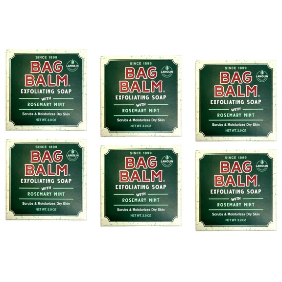 Bag Balm Exfoliating Soap with Rosemary Mint, 3.9 Ounce - Pack of 6