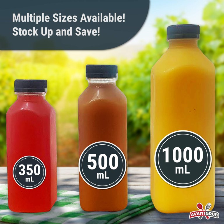 Stock Your Home 8 oz. Empty Plastic Juice Bottles with Caps -12 pack
