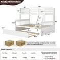 thumbnail image 2 of Gymax Twin Over Full Bunk Bed with Twin Trundle Convertible Platform Bed White, 2 of 10