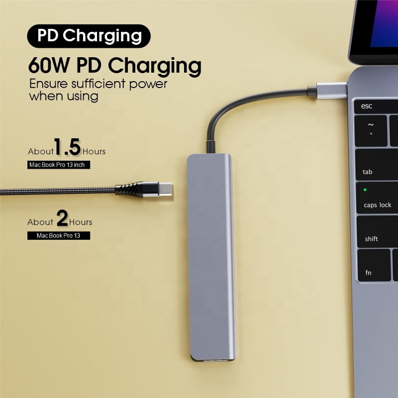DOONJIEY  7 in 1 USB Type C Hub to SD TF Card Reader USB 3.0 Data Hub for Laptop Mobile Phone Docking Station